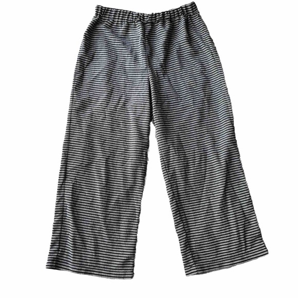 Madewell Pants - Madewell Texture & Thread Pants Sz S Rise Pull-On Stripe Elastic Wide Leg Blue